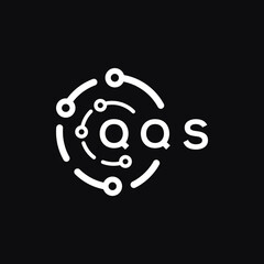 QQS technology letter logo design on black  background. QQS creative initials technology letter logo concept. QQS technology letter design.