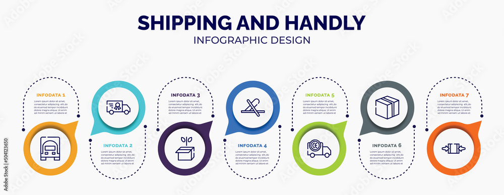 Poster infographic for shipping and handly concept. vector infographic template with icons and 7 option or 