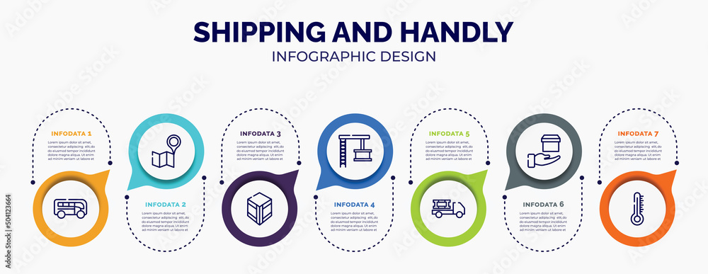 Poster infographic for shipping and handly concept. vector infographic template with icons and 7 option or 