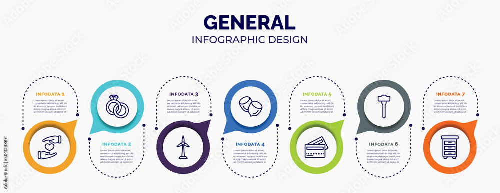 Poster infographic for general concept. vector infographic template with icons and 7 option or steps. inclu
