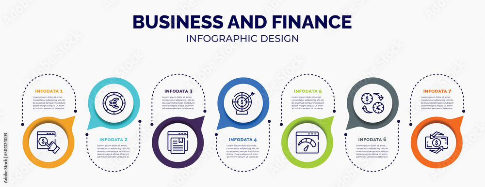 Poster infographic for business and finance concept. vector infographic template with icons and 7 option or