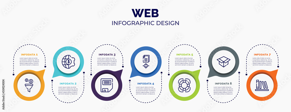 Poster infographic for web concept. vector infographic template with icons and 7 option or steps. included 