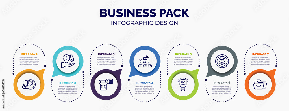 Poster infographic for business pack concept. vector infographic template with icons and 7 option or steps.