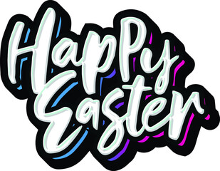 Happy Easter hand lettering Typography vector
