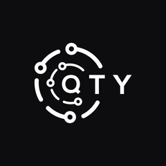 QTY letter logo design on black background. QTY  creative initials letter logo concept. QTY letter design.
