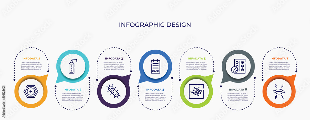 Aufkleber infographic for concept. vector infographic template with icons and 7 option or steps. included prev