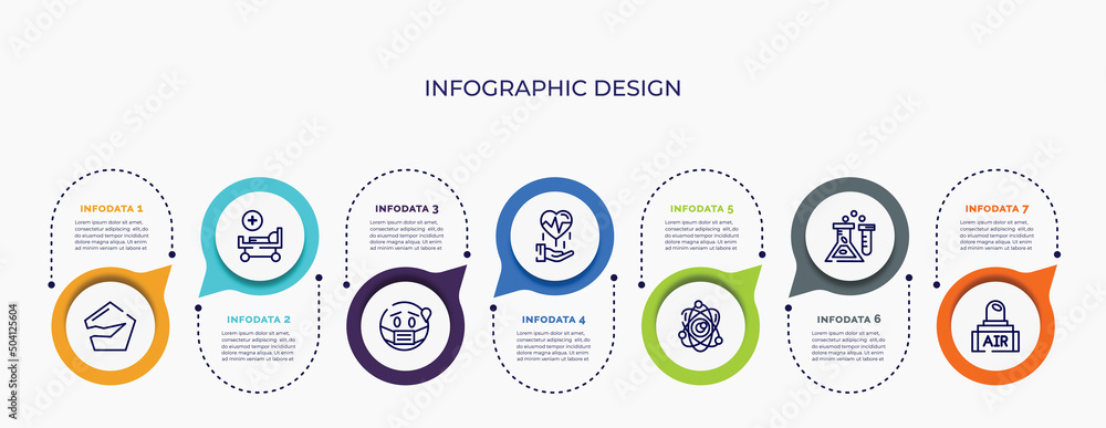Poster infographic for concept. vector infographic template with icons and 7 option or steps. included brok