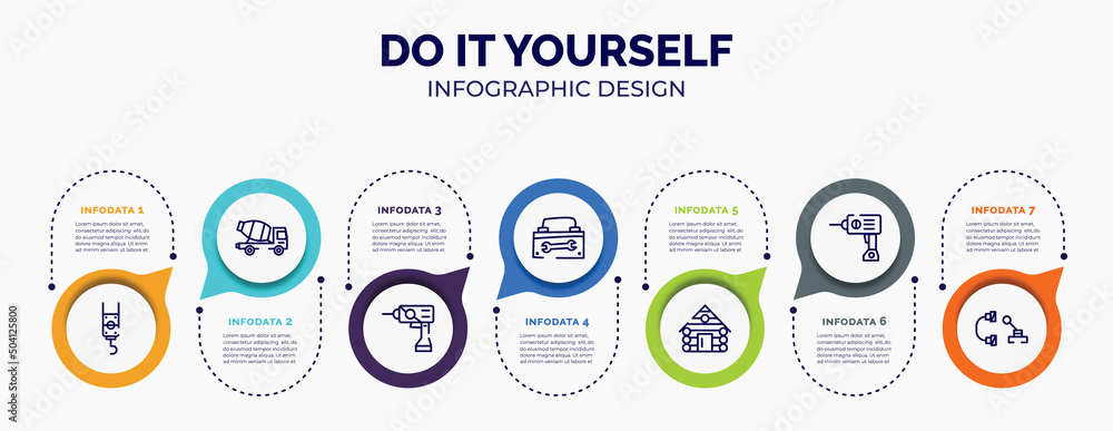 Poster infographic for do it yourself concept. vector infographic template with icons and 7 option or steps