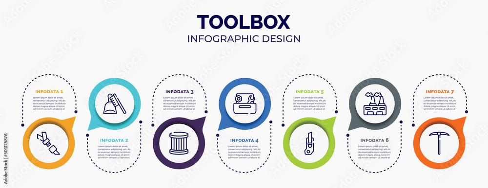 Poster infographic for toolbox concept. vector infographic template with icons and 7 option or steps. inclu