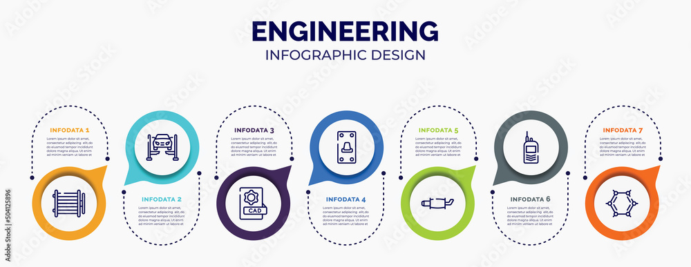 Poster infographic for engineering concept. vector infographic template with icons and 7 option or steps. i
