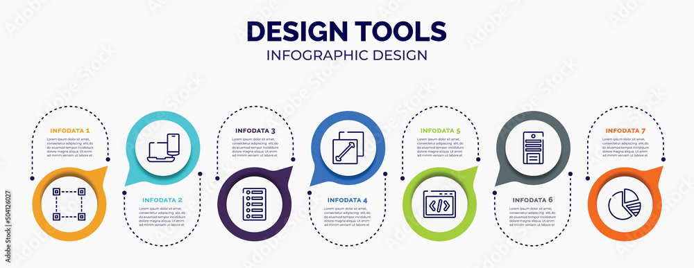 Poster infographic for design tools concept. vector infographic template with icons and 7 option or steps. 