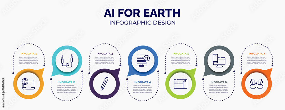 Aufkleber infographic for ai for earth concept. vector infographic template with icons and 7 option or steps. 