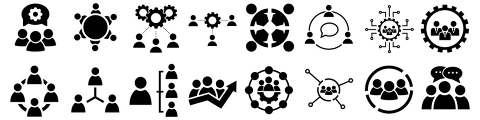 Teamwork icon vector set. team illustration sign collection. support symbol. group logo.