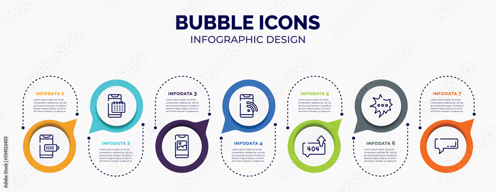 Poster infographic for bubble icons concept. vector infographic template with icons and 7 option or steps. 