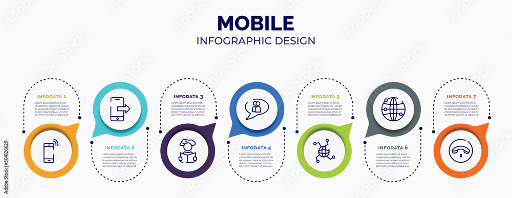Poster infographic for mobile concept. vector infographic template with icons and 7 option or steps. includ