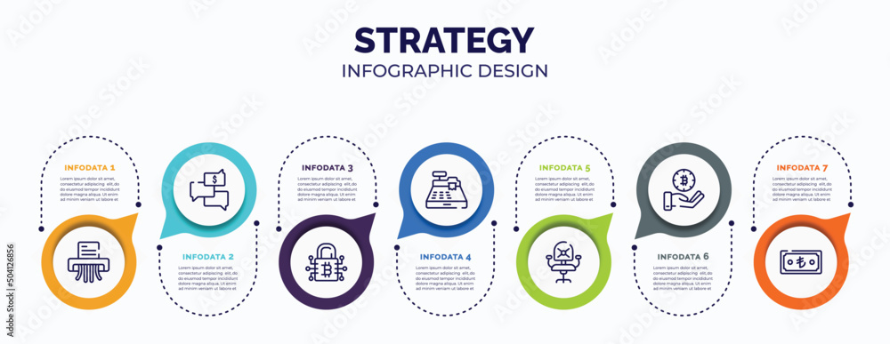 Poster infographic for strategy concept. vector infographic template with icons and 7 option or steps. incl