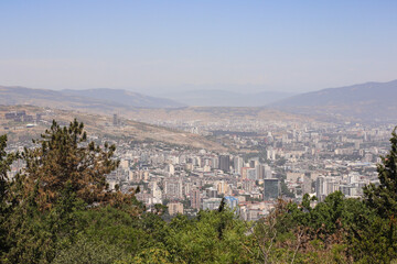 Obraz premium Panoramic top view of Tbilisi city