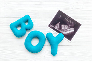 Ultrasound picture of unborn baby - pregnancy concept