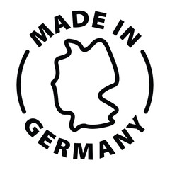made in Germany black outline badge icon label isolated vector on transparent background