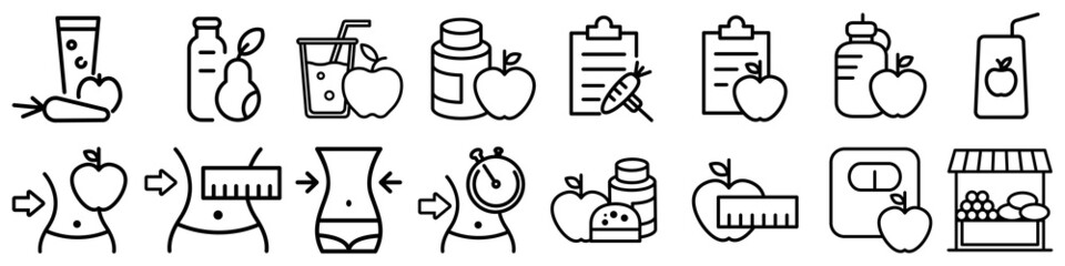 Diet icon vector set. Proper nutrition illustration sign collection. slimming symbol.