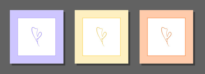 Vector botanical wall arts, with flowers. Minimalistic and natural. Flowers and line arts design.