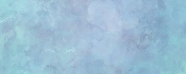 Vector watercolor art background with white clouds and blue sky. Hand drawn vector texture. Heaven. Pastel color watercolour banner. Template for flyers, cards, poster, cover. Stucco