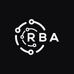 RBA technology letter logo design on black  background. RBA creative initials technology letter logo concept. RBA technology letter design.