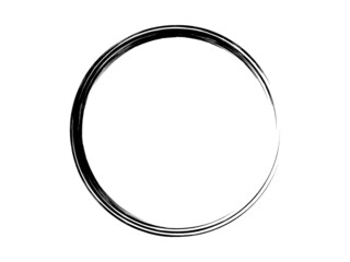 Grunge circle made of black paint.Grunge oval shape made of black ink.