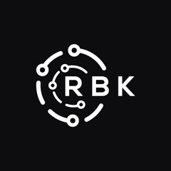 RBK technology letter logo design on black  background. RBK creative initials technology letter logo concept. RBK technology letter design.