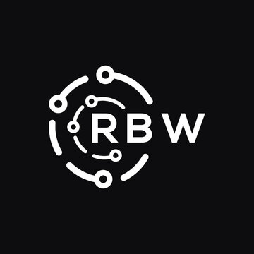 RBW technology letter logo design on black  background. RBW creative initials technology letter logo concept. RBW technology letter design.