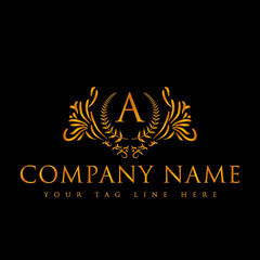 Golden Color Luxury A Letter Logo