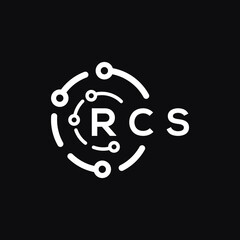 RCS technology letter logo design on black  background. RCS creative initials technology letter logo concept. RCS technology letter design.