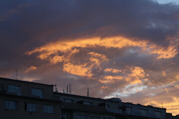 Time lapse sunset over the city