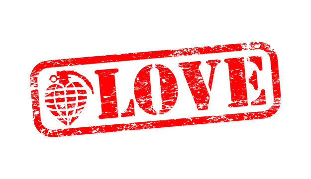  Love heart grenade bomb icon symbol shape. Danger romantic weapon sign logo. Vector illustration image. Isolated on white background.