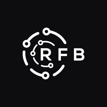RFB technology letter logo design on black  background. RFB creative initials technology letter logo concept. RFB technology letter design.
