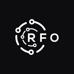 RFO technology letter logo design on black  background. RFO creative initials technology letter logo concept. RFO technology letter design.

