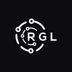 RGL technology letter logo design on black  background. RGL creative initials technology letter logo concept. RGL technology letter design.
