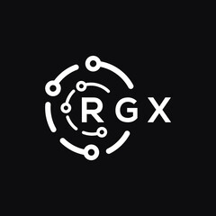 RGX technology letter logo design on black  background. RGX creative initials technology letter logo concept. RGX technology letter design.
