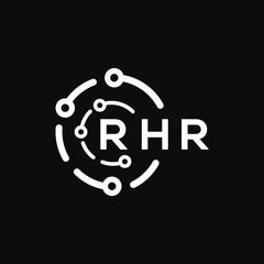 RHR letter logo design on black background. RHR  creative initials letter logo concept. RHR letter design.
