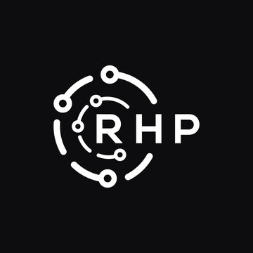 RHP letter logo design on black background. RHP  creative initials letter logo concept. RHP letter design.
