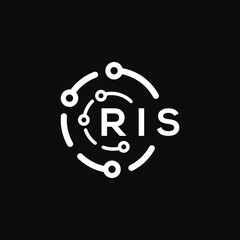 RIS letter logo design on black background. RIS  creative initials letter logo concept. RIS letter design.
