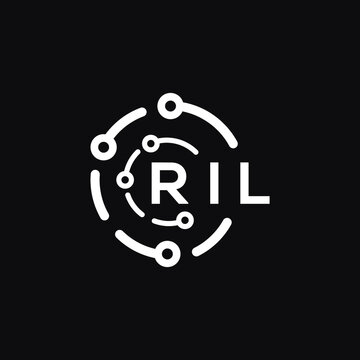 RIL letter logo design on black background. RIL  creative initials letter logo concept. RIL letter design.
