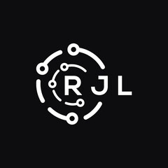RJL letter logo design on black background. RJL  creative initials letter logo concept. RJL letter design.
