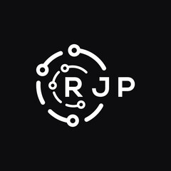 RJP letter logo design on black background. RJP  creative initials letter logo concept. RJP letter design.
