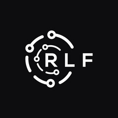 RLF technology letter logo design on black  background. RLF creative initials technology letter logo concept. RLF technology letter design.
