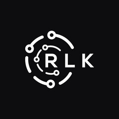 RLK technology letter logo design on black  background. RLK creative initials technology letter logo concept. RLK technology letter design.
