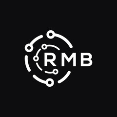 RMB technology letter logo design on black  background. RMB creative initials technology letter logo concept. RMB technology letter design.
