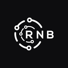 Obraz na płótnie Canvas RNB technology letter logo design on black background. RNB creative initials technology letter logo concept. RNB technology letter design. 