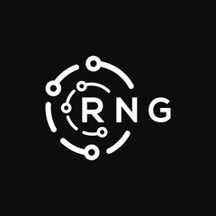 RNG technology letter logo design on black  background. RNG creative initials technology letter logo concept. RNG technology letter design.
