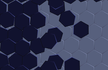Obraz na płótnie Canvas modern art black hexagon in grey hexagon background with falling effect can be use for technology presentation advertisement packaging design website template notebook cover